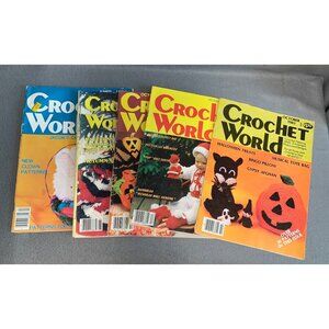 Vintage Crochet World Magazine Set - 5 Issues From 1983-1984